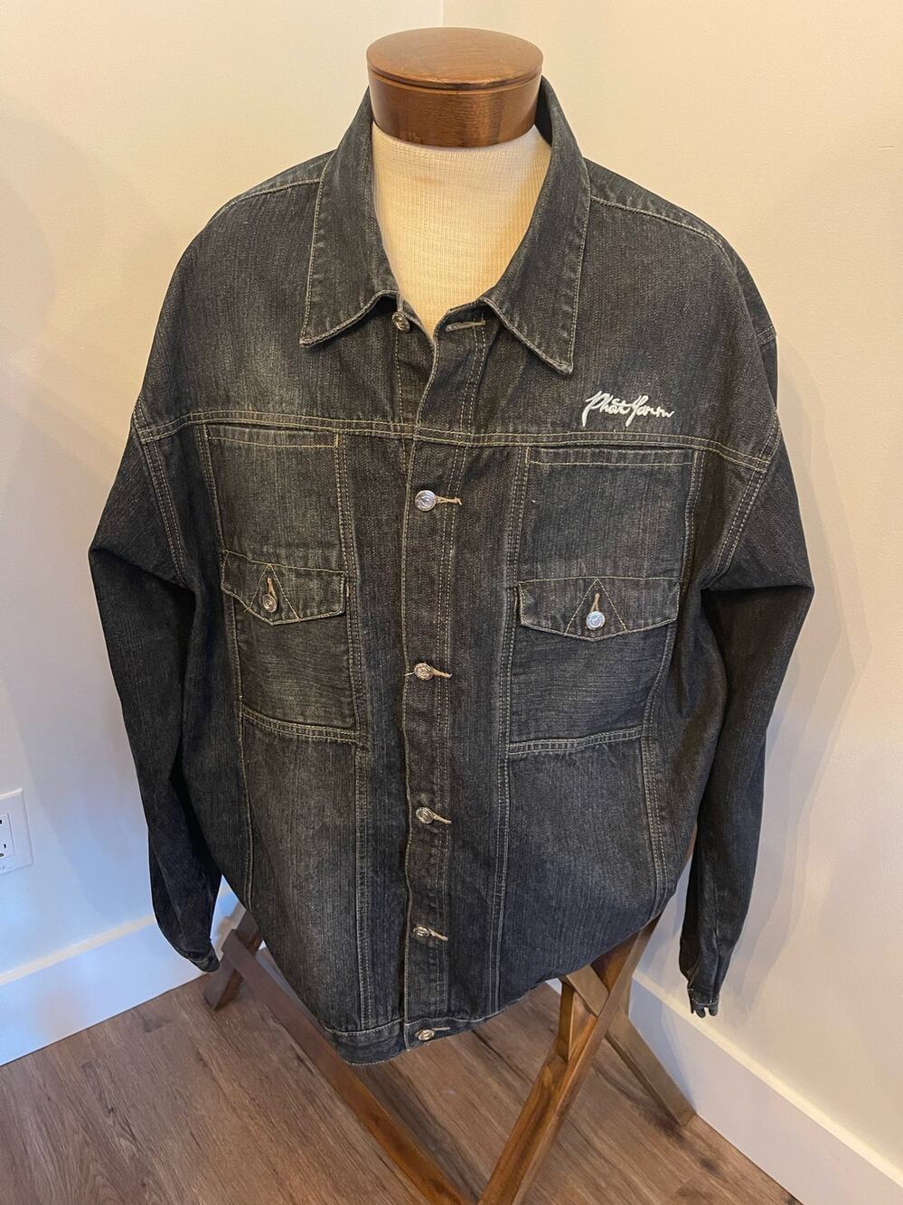 Vintage Phat Farm Denim Jacket Size XXL